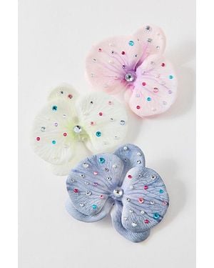 Urban Outfitters Embellished Orchid Flower Hair Clip & Brooch - Pink