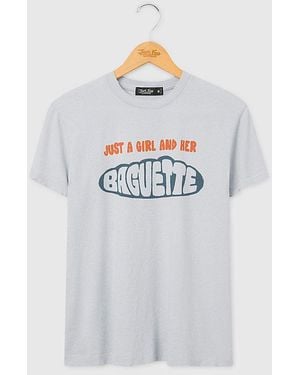 Junk Food Just A Girl And Her Baguette Tee - Gray