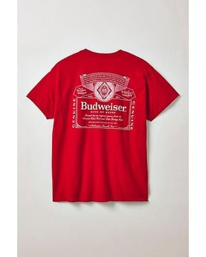 Urban Outfitters Budweiser Label Graphic Tee - Red