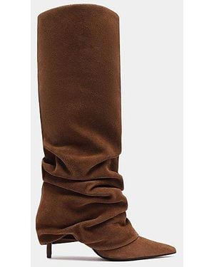 SCHUTZ SHOES Mikki Up Slouch Knee High Boot - Brown