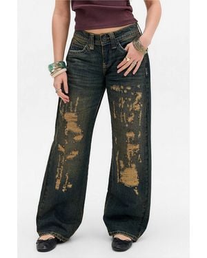 BDG Kayla Rip Repair Jeans 24w 32l At Urban Outfitters - Black