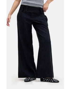 Urban Outfitters Uo Charlie Low Rise Flared Trousers - Blue