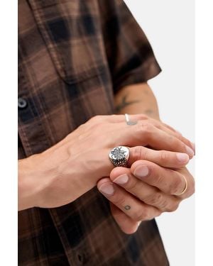 Urban Outfitters Uo Dragon Signet Ring - Black