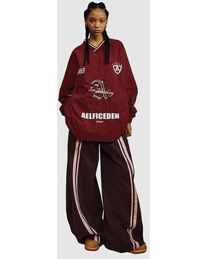 AELFRIC EDEN Stripe Super Baggy Barrel Sweatpants - Red