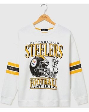Junk Food Nfl Oversized Striped Fleece Top - White