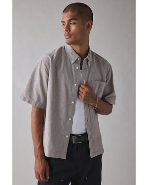 Urban Outfitters Uo Relaxed Fit Oxford Shirt Top - Gray
