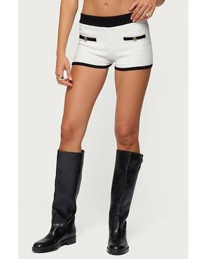 Edikted Mara Contrast Textured Knit Shorts - Blue