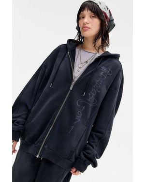 Ed Hardy Snake Dagger Zip-through Hoodie - Blue