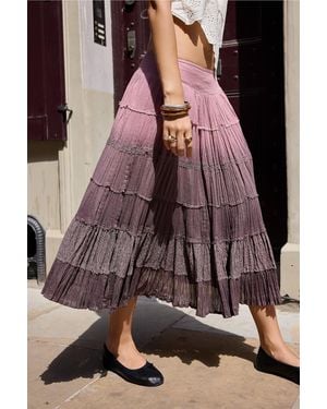 Kimchi Blue Eila Dip Dye Midi Skirt - Brown