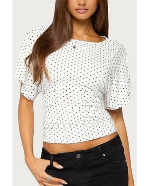 Edikted Abriana Ruched Waist Top - White