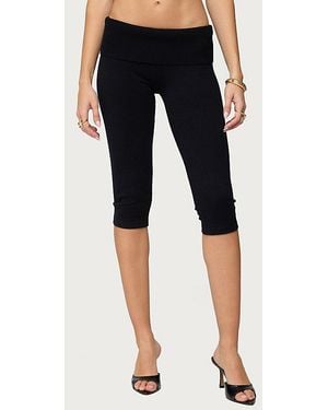 Edikted Skyla Knit Capri Pants - Blue