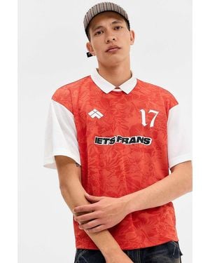 iets frans... Botanical Football Polo Shirt - Red