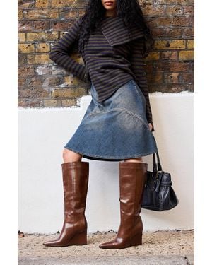 Raid Brown Elara Knee High Boots - Blue