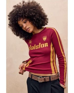 Urban Outfitters Uo Dalston Football Long Sleeve T-shirt - Red