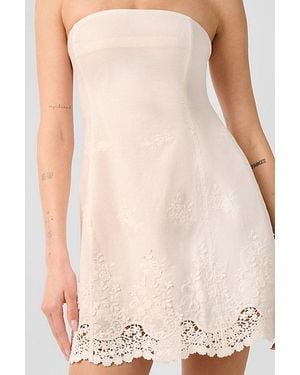 WeWoreWhat Strapless Eyelet Mini Dress - Natural