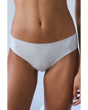 Out From Under Cotton Picot-Trim Hipster Underwear - Gray