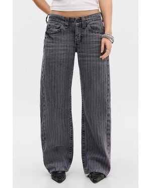 BDG Kayla Lowrider Jacquard Pinstripe Jeans - Blue