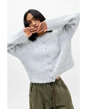Urban Outfitters Uo Marli Crew Neck Cardigan - Grey