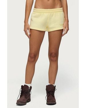 Edikted Basic Girl Low Rise Sweat Shorts - Yellow
