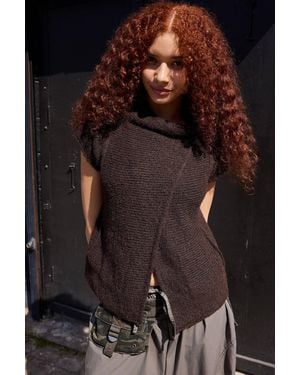 BDG Knit Pea Coat - Black