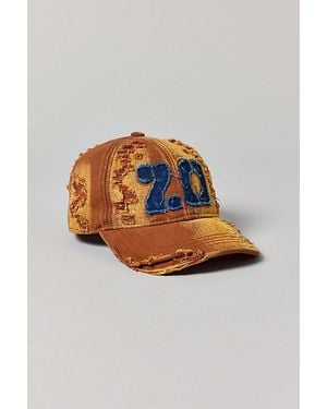 Urban Outfitters Varsity Extra Distressed Baseball Hat - Metallic