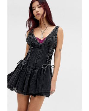 Urban Outfitters Uo Kiera Washed Black Romper
