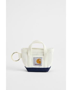 Carhartt Mini Tote Bag Keyring - White