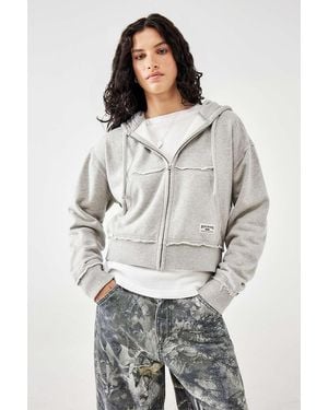 BDG Zip-through Slouchy Hoodie - Grey