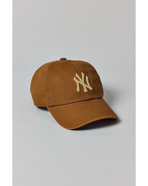 Mitchell & Ness Mlb New York Yankees Tonal Logo Dad Hat - Brown