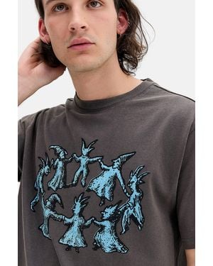 Ayker Black Totem Circle Graphic Tee - Grey