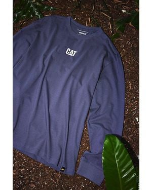 Caterpillar Cat Relaxed Long Sleeve Tee - Blue