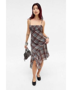 Kimchi Blue Bettina Printed Lace Midi Dress - Brown
