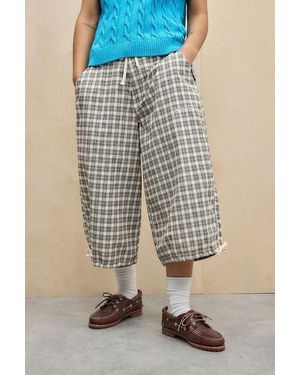 iets frans... Toronto Check Crop Trousers - Blue