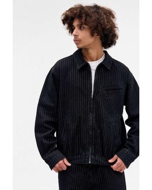 BDG Black Tony Stripe Harrington Jacket - Blue