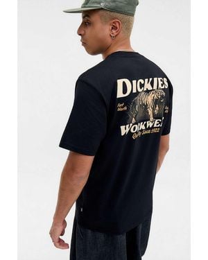 Dickies Uo Exclusive Black Massieville T-shirt - Blue