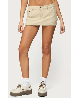 Edikted Camelia Denim Mini Skort - Natural