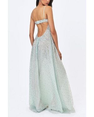 Miss Circle Wallie Strappy Rhinestone Embellished Maxi Dress - Blue