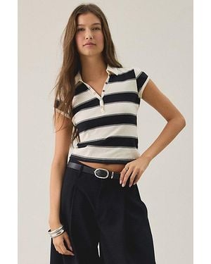 BDG Dorm Room Cotton Polo Baby Tee - Blue