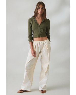 BDG Finish Line Low-Rise Baggy Track Pants - White
