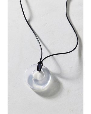 Urban Outfitters Court Resin Pendant Corded Necklace - White