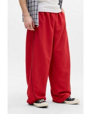 iets frans... Red & Ecru Microfibre Track Trousers