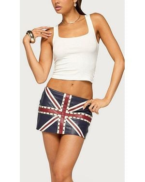 Edikted England Lover Studded Faux Leather Skort - Multicolor