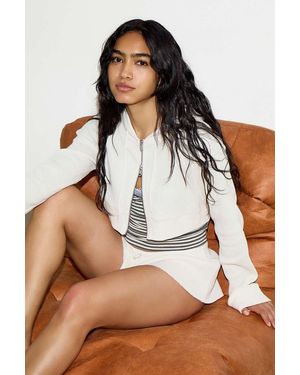 Out From Under So Fetch Zip-through Crop Hoodie - Brown