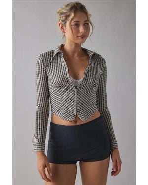 Urban Outfitters Uo Hailey Long Sleeve Slim Shirt - Grey