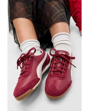 PUMA Burgundy Arizona Retro Trainers Shoe Uk 4 At Urban Outfitters - Red