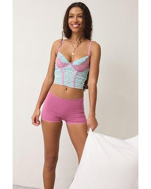 Out From Under Soft Spot Floral Embroidered Mesh Corset