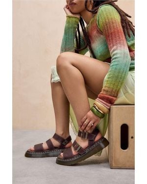Dr. Martens Brown Gryphon Quad Sandals - Green