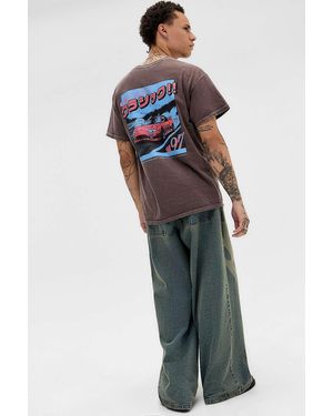 Urban Outfitters Uo Brown Asiatic Car T-shirt - Blue