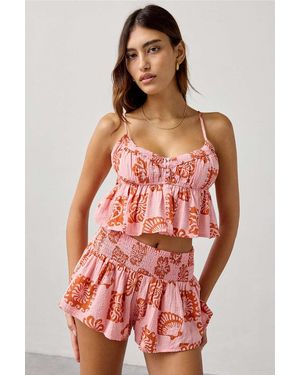 Out From Under Golden Hour Pyjama Shorts - Red