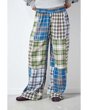 Urban Renewal Made From Remnants Patchwork Trousers M/l At Urban Outfitters - Blue